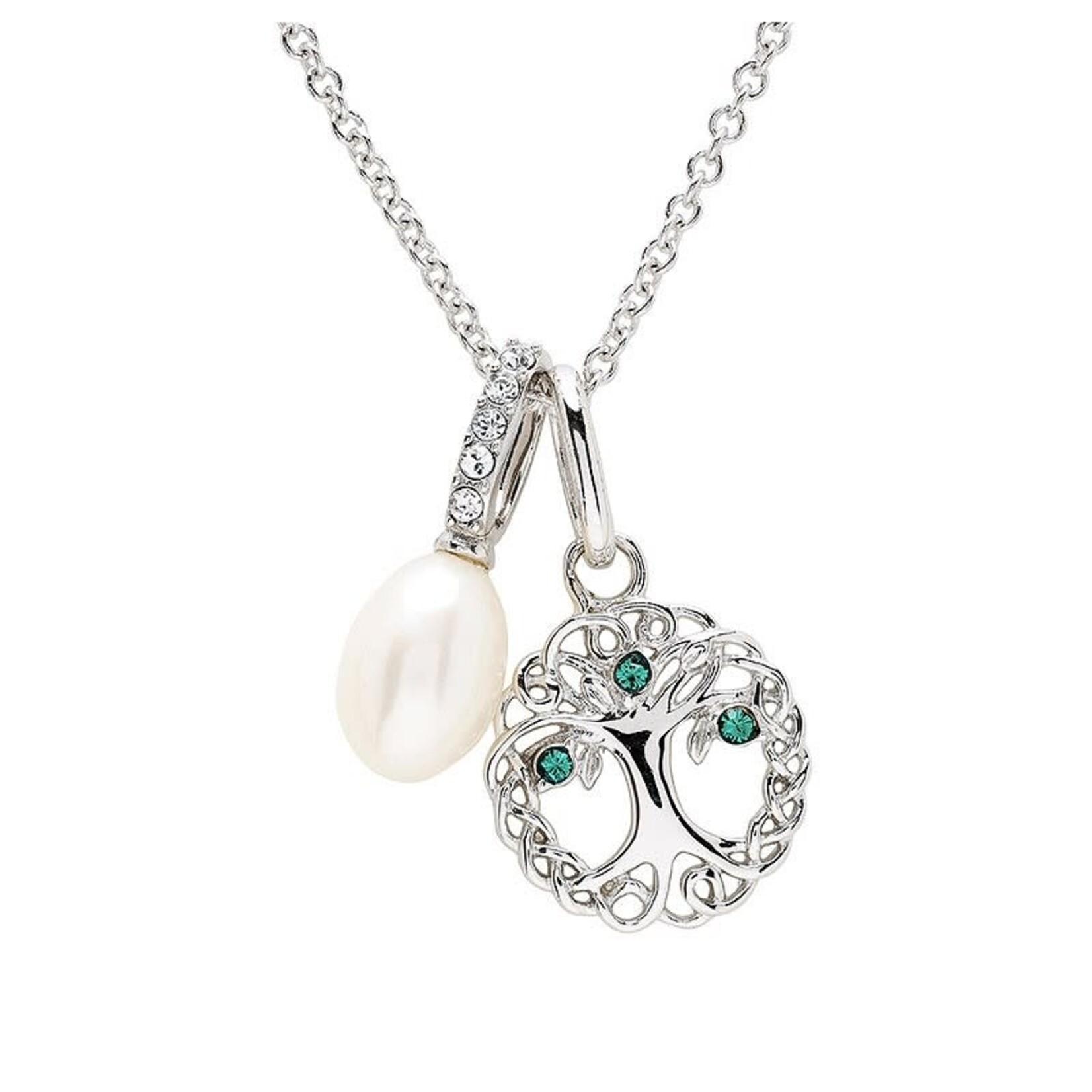 Shanore Necklace: SS Pearl/Crystal TOL