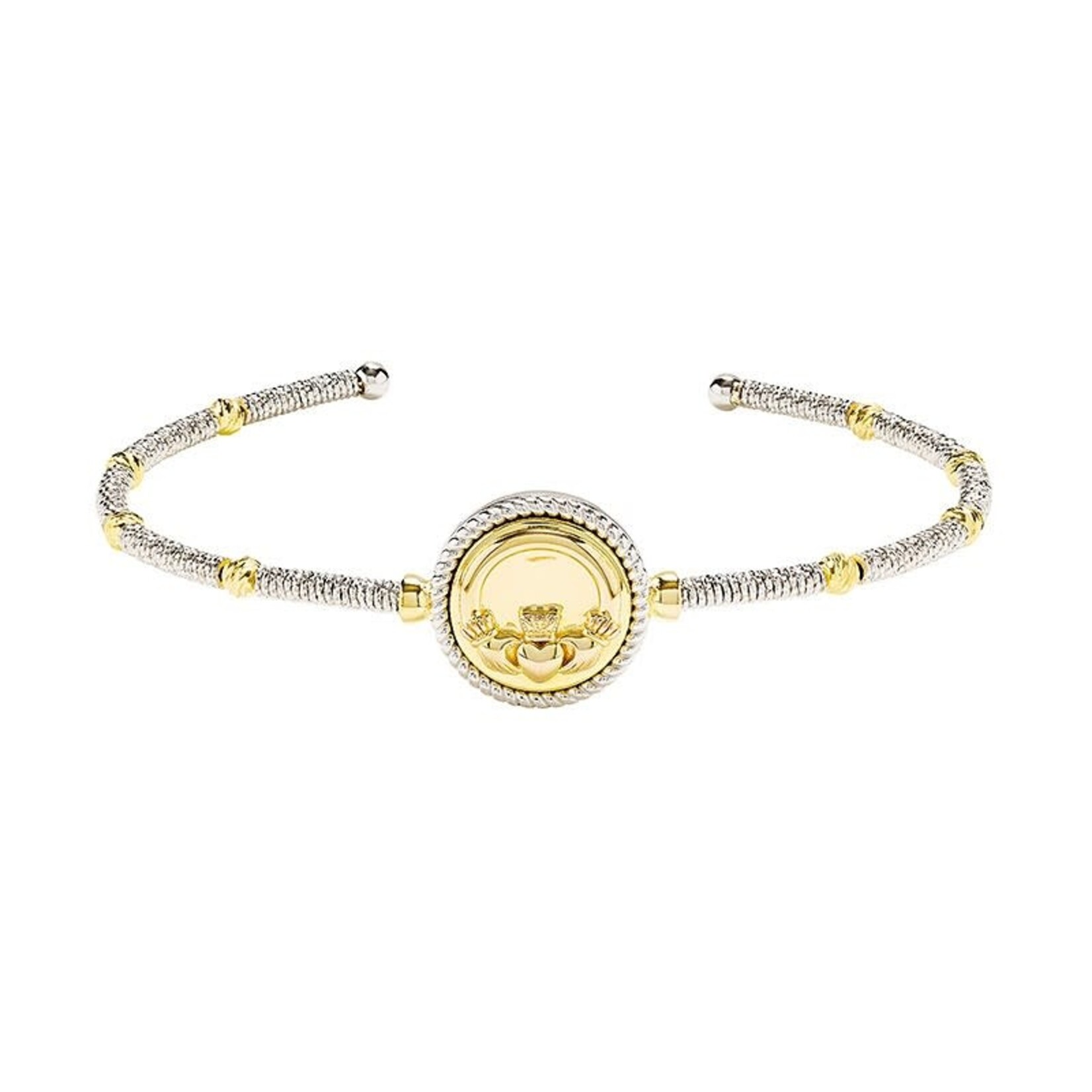 Shanore Bracelet: SS Gold Plate Claddagh Bangle