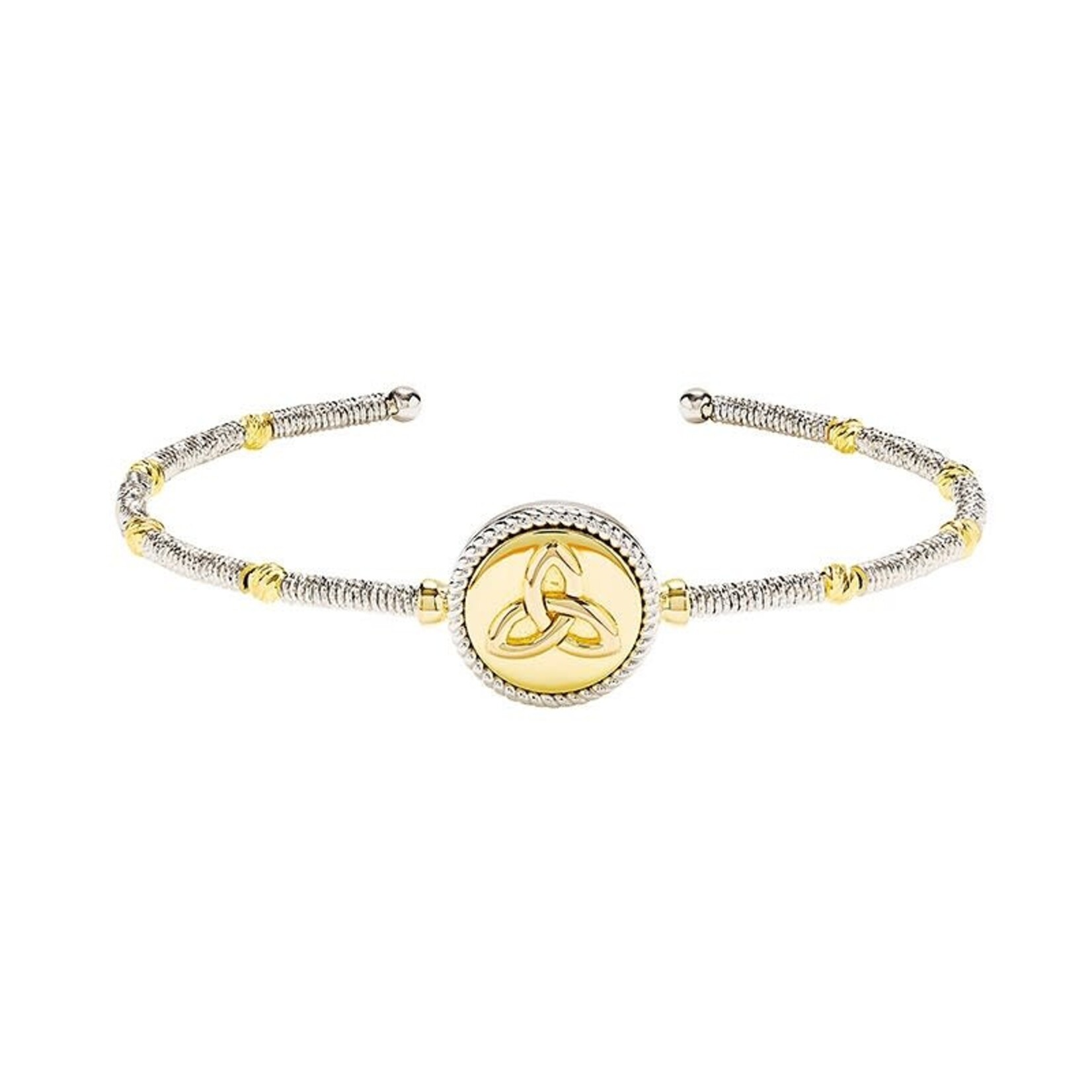 Shanore Bracelet: SS Gold Plate Trinity Bangle