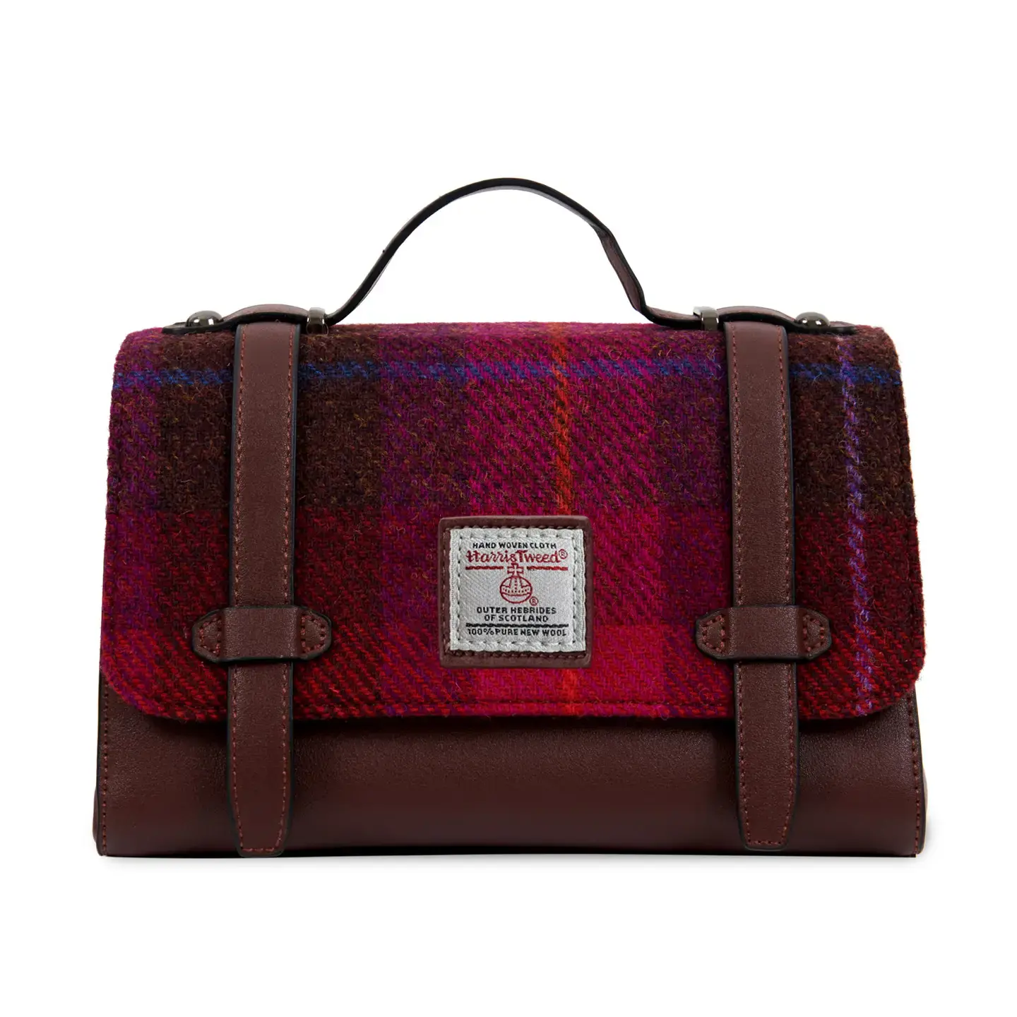 Islander Bag: Orkney Satchel FuchsiaTartan