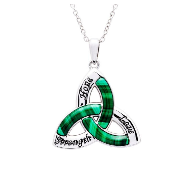 Shanore Pendant: SS Trinity Malachite