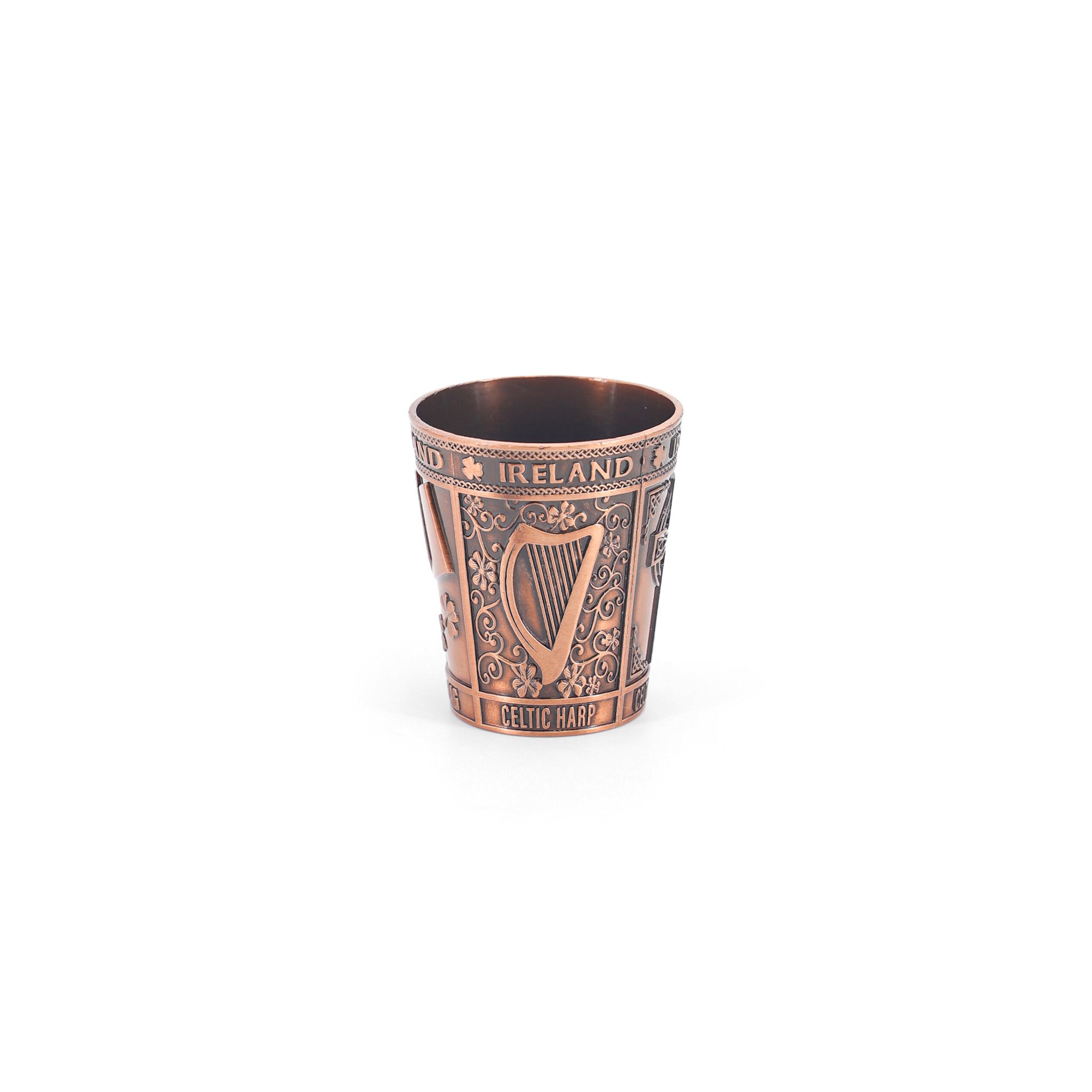 Shot Glass:  Flag/Sham Copper Metal