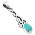 Pendant: SS Trinity Turquoise