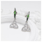 Earrings: SS Green/White CZ Trinity