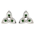 Shanore Earrings: SS CZ Emerald Stud Trinity