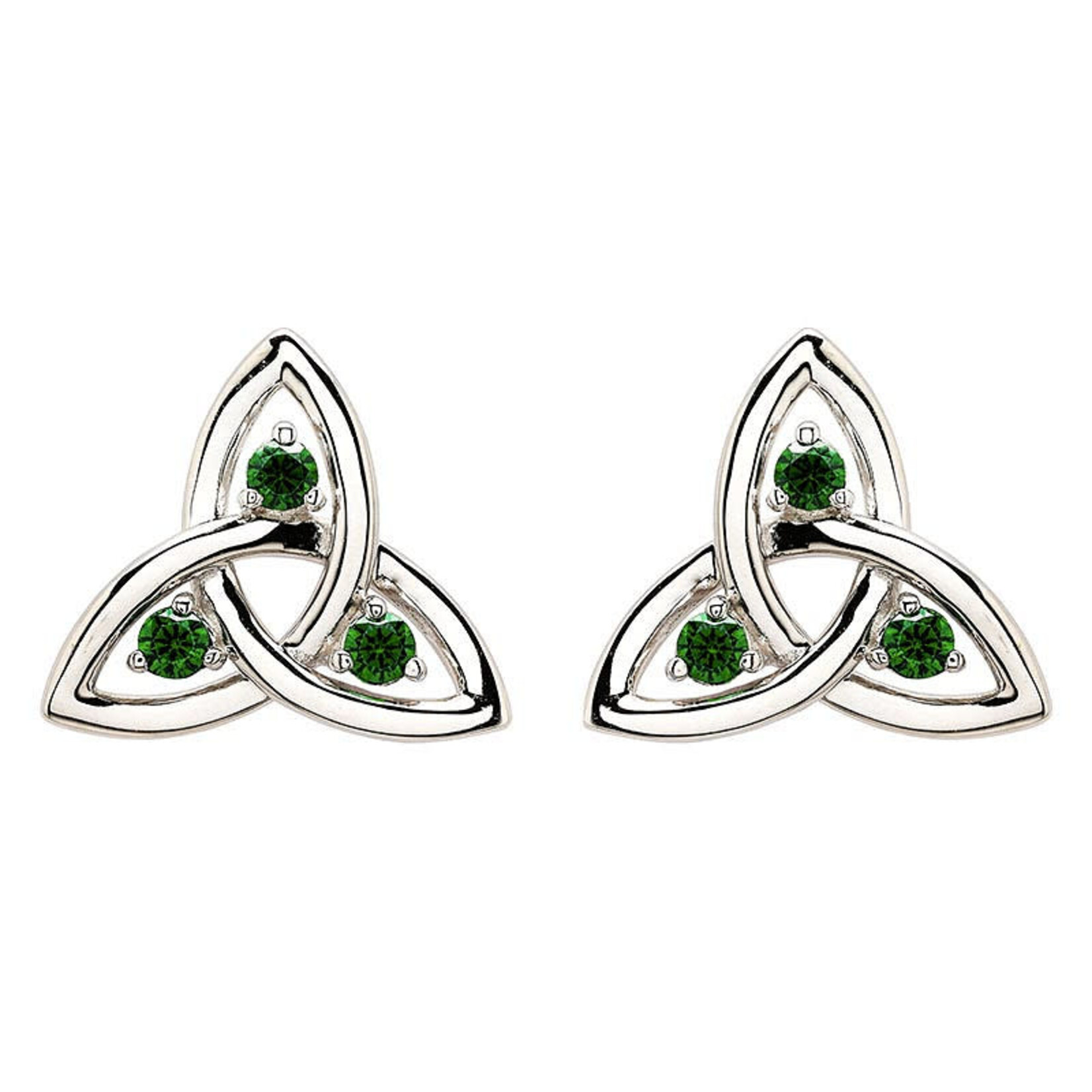 Earrings: SS CZ Emerald Stud Trinity