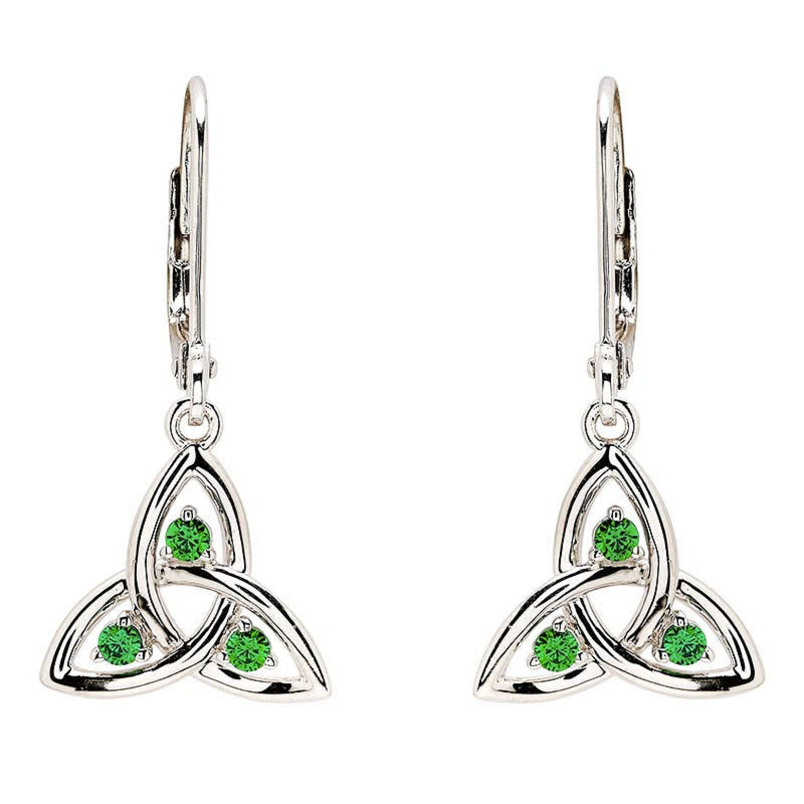 Shanore Earrings: SS CZ Emerald Drop Trinity