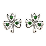 Earrings: SS CZ Emerald Stud Shamrock