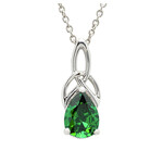 Necklace: SS CZ Emerald Trinity