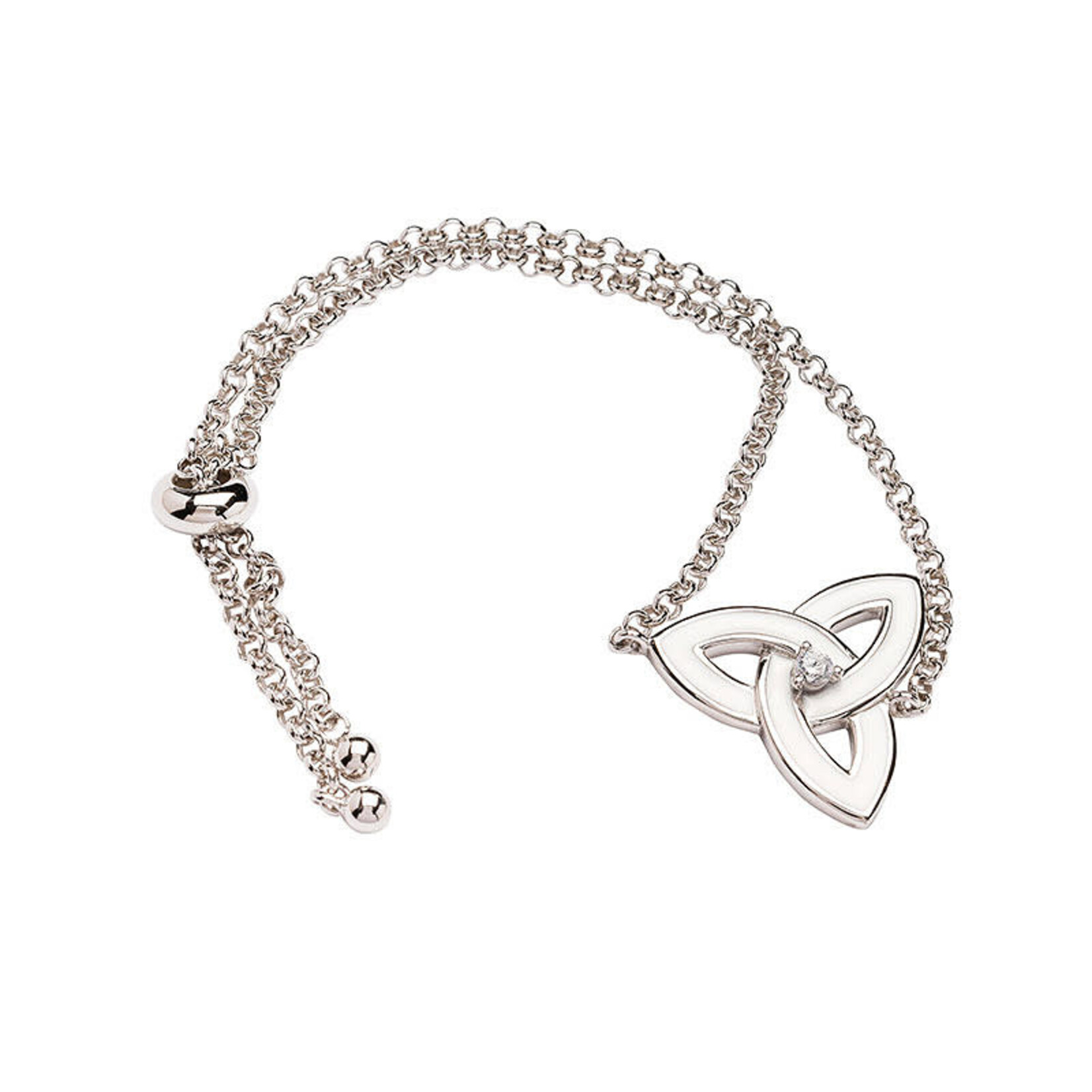 Shanore Bracelet: SS White Enamel Trinity
