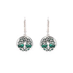 Earrings: SS Malachite Tree of Life Drop