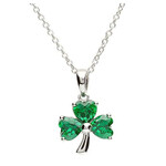 Shanore Necklace: SS Green CZ Shamrock