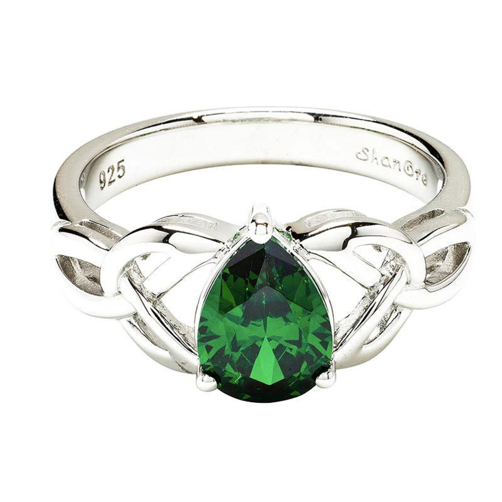 Ring: SS CZ Emerald Trinity