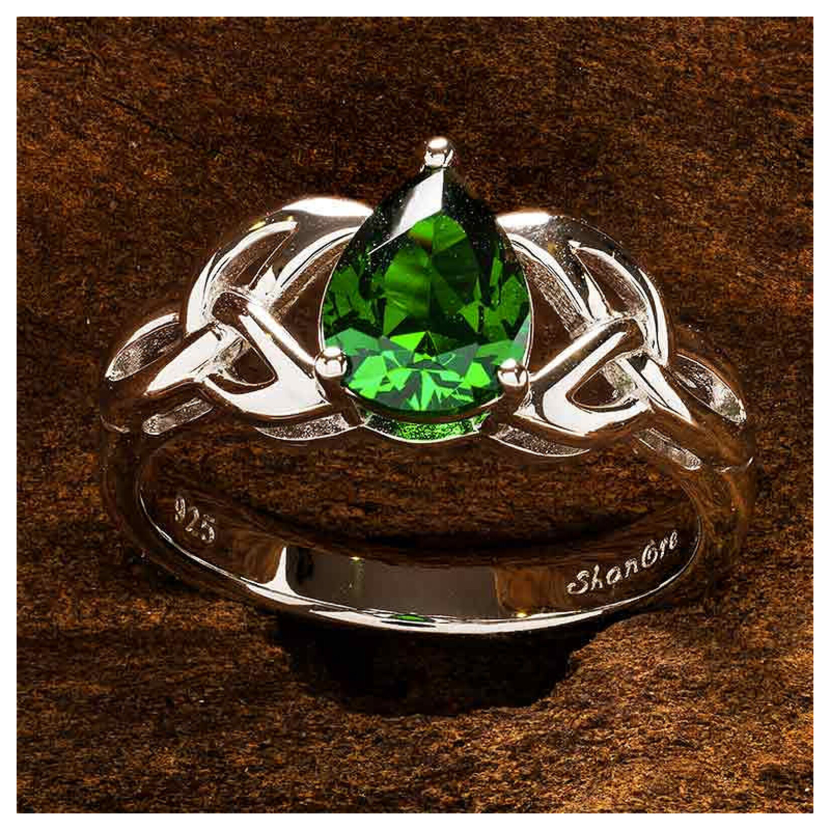 Ring: SS CZ Emerald Trinity