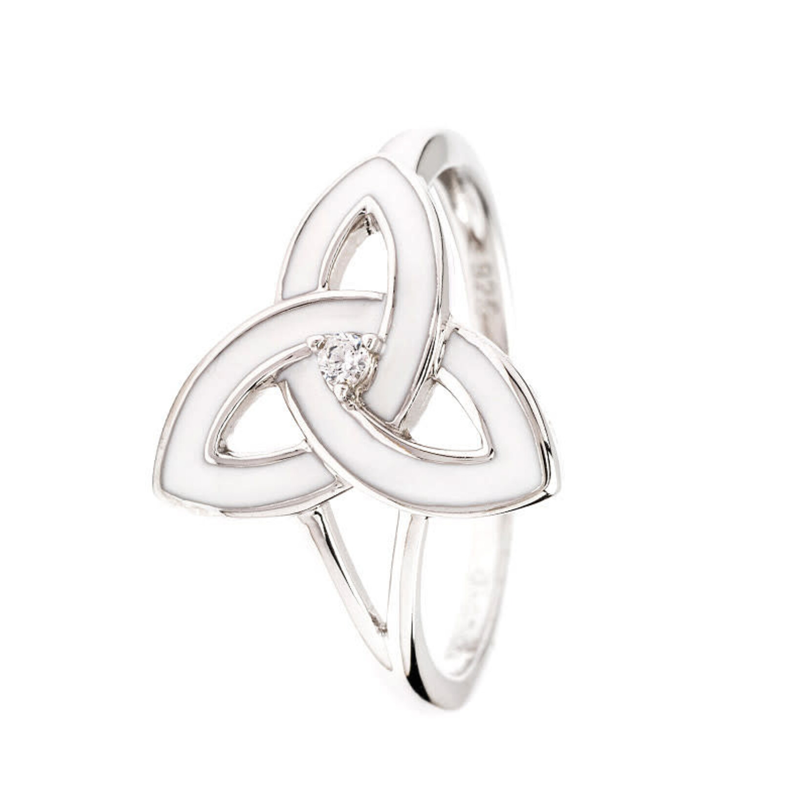 Ring: SS White Enamel Trinity