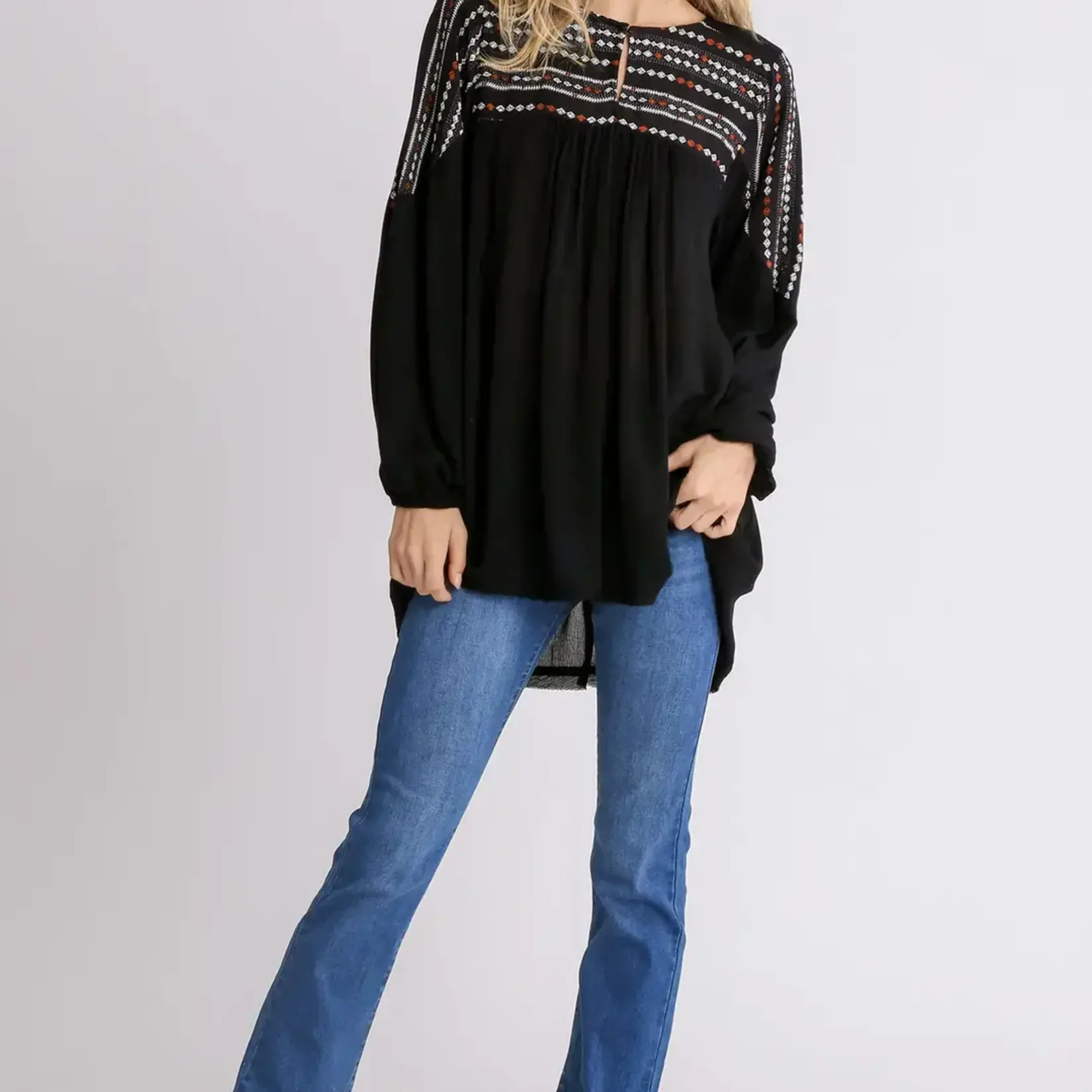 Shirt: Long Slv Black Mix