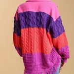 Jacket: Cable Knit Hot Pink