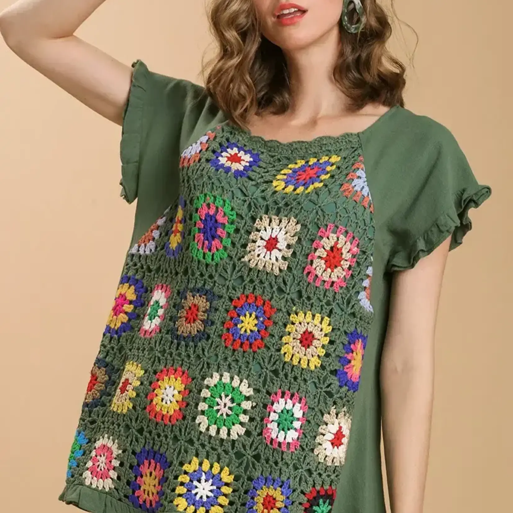 Shirt: Crochet Forest Green