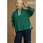 Shirt: Long Sleeve Green Quarter Zip