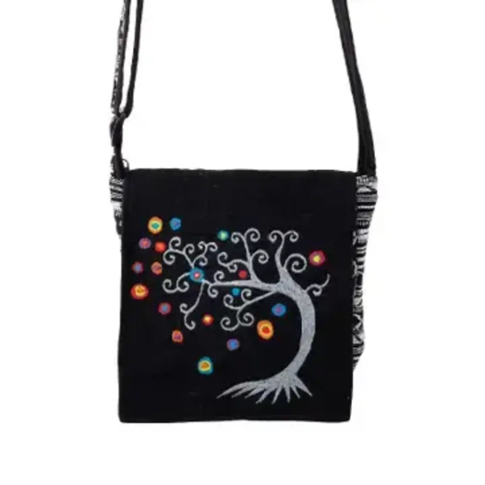Benjamin International Bag: Tree of Life, Black Crossbody