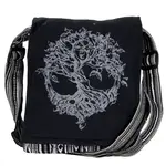 Bag: Tree of Life, Black Crossbody with Flap