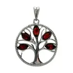 Amberman Pendant: Tree of Life, Cherry Amber