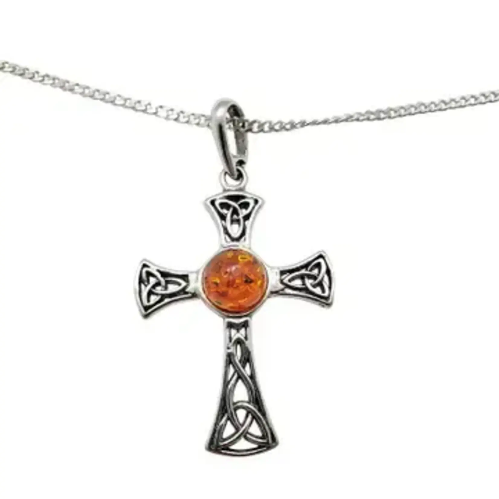 Amberman Pendant: Celtic Cross, Amber
