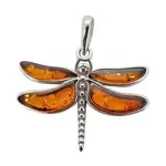 Amberman Pendant: Dragonfly, Cognac Amber