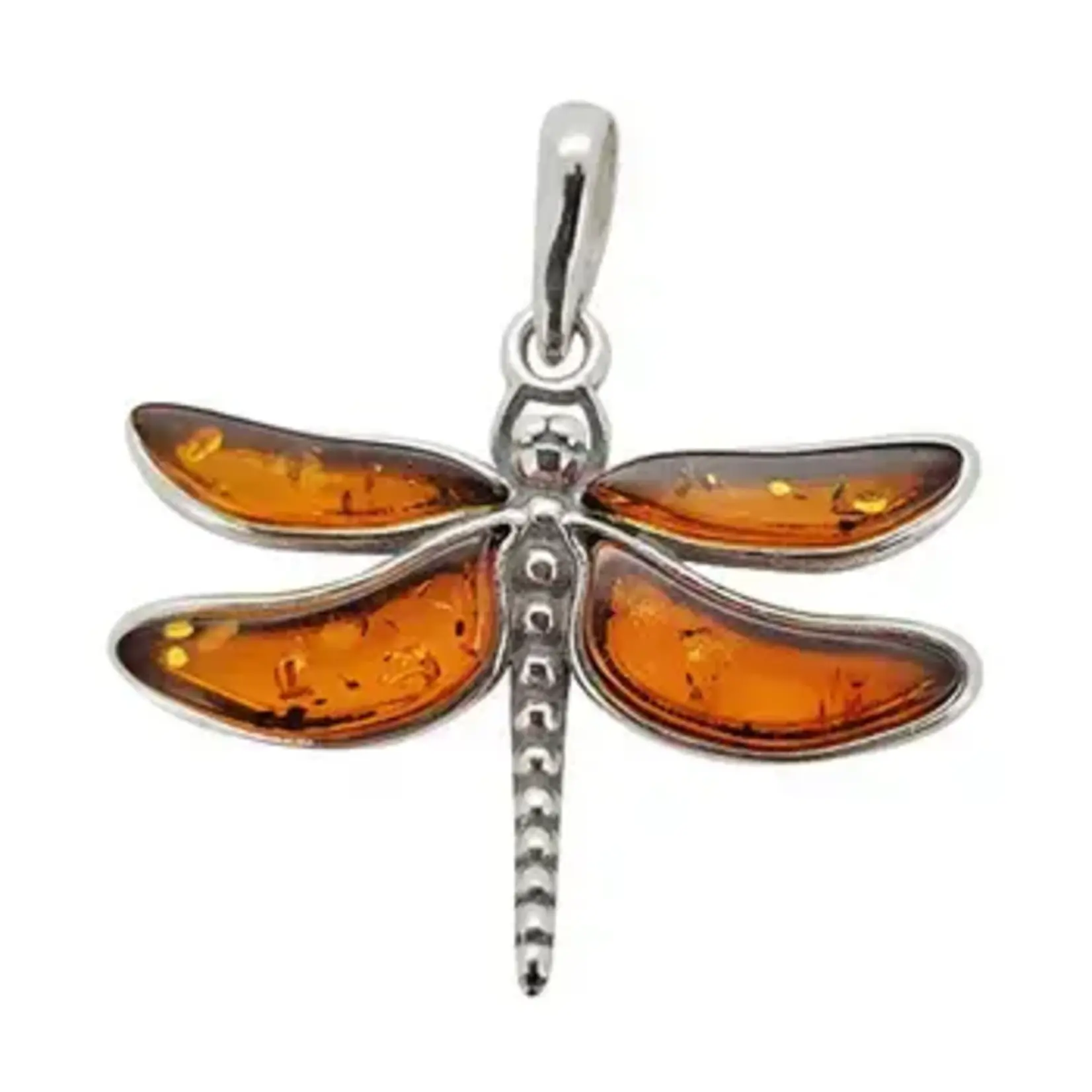 Amberman Pendant: Dragonfly, Cognac Amber