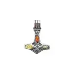 Amberman Pendant: Thor's Hammer, Multi-Colored Amber