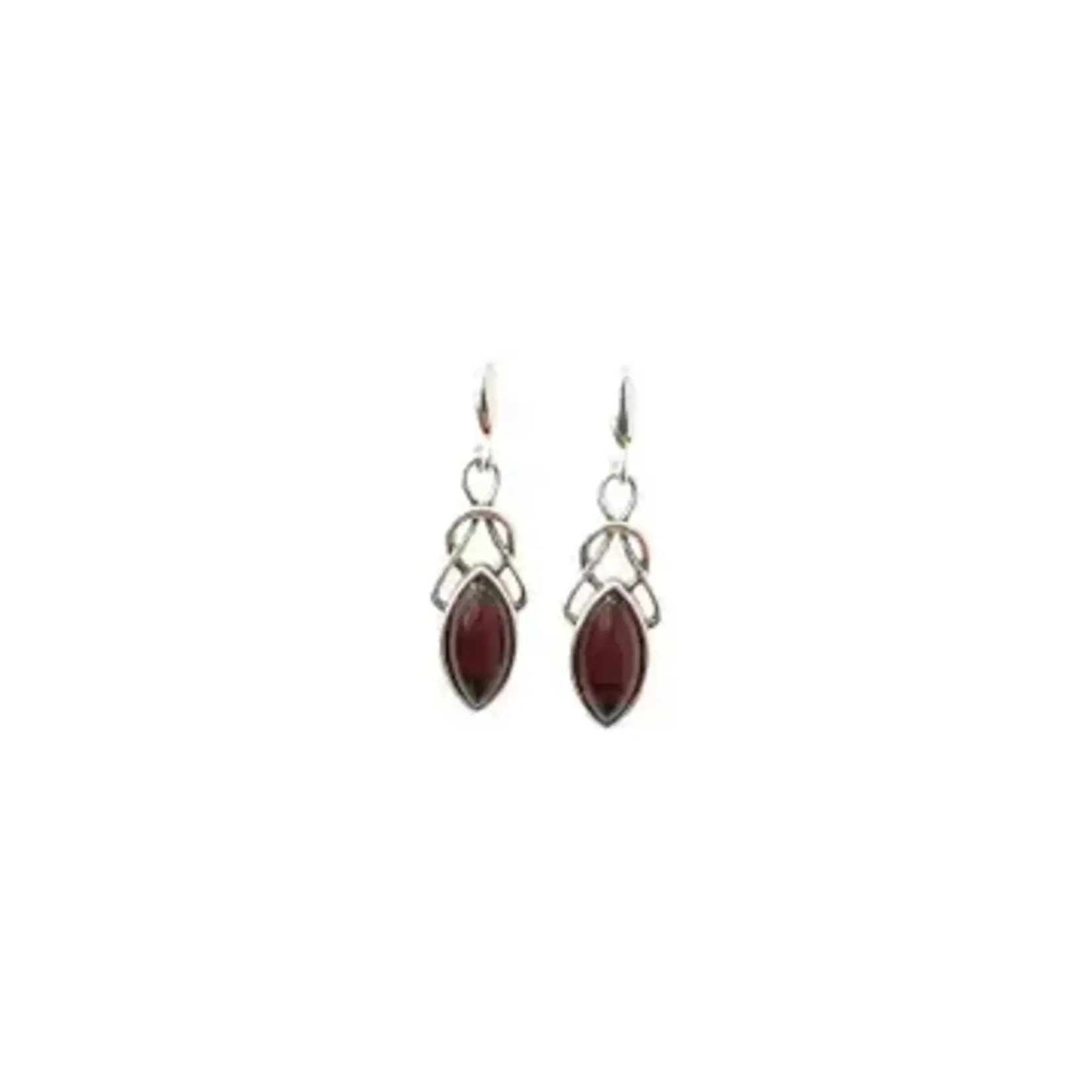 Earrings: Celtic Knot, Cherry Amber Drop Studs