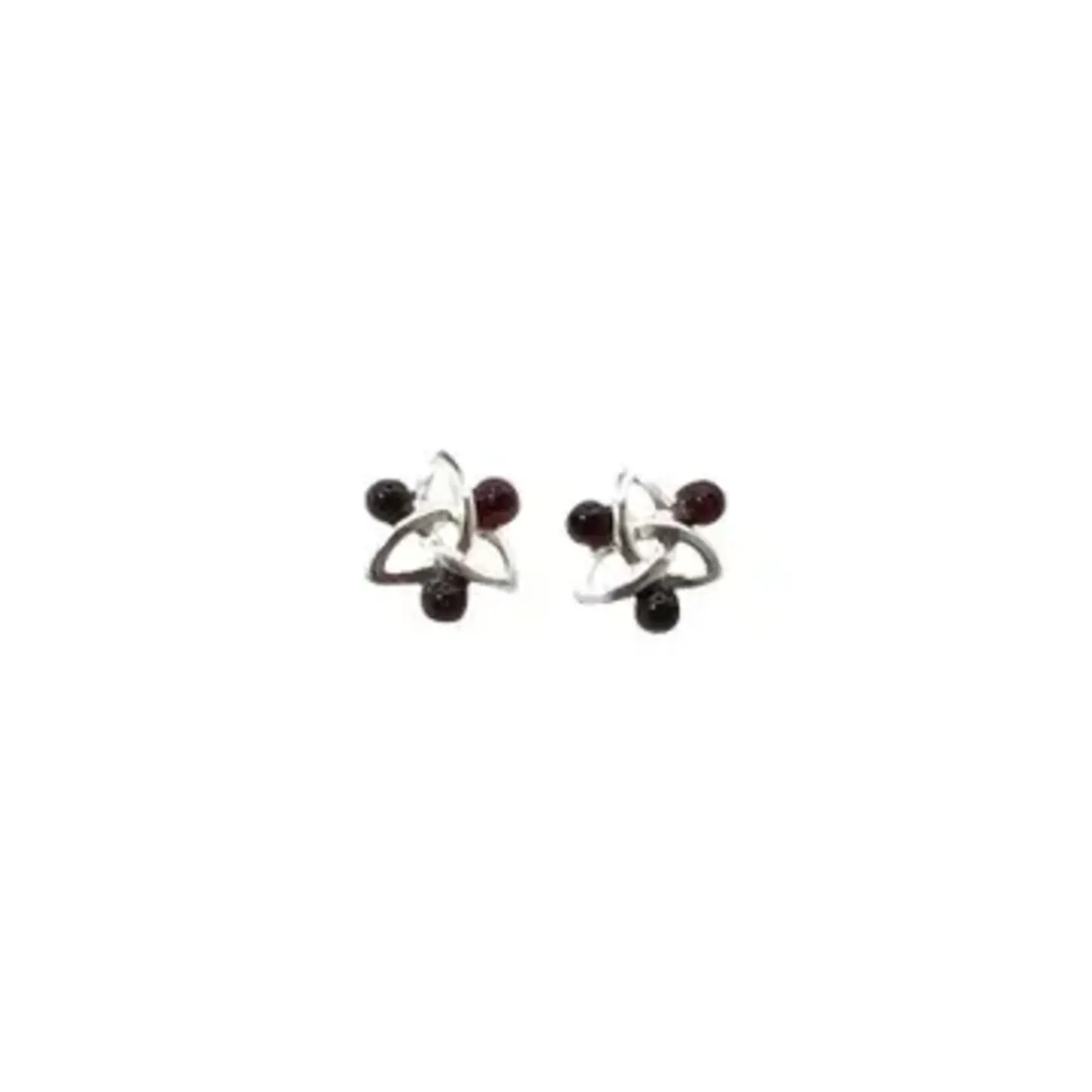 Amberman Earrings: Trinity, Cherry Amber Stud