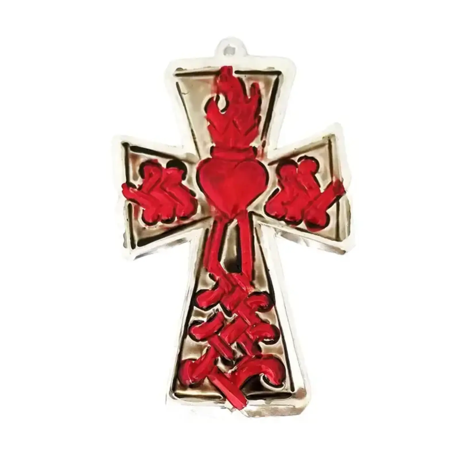 Ornament: Crimson Celtic Knot Cross Tin