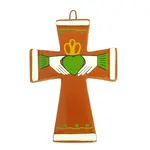 Ornament: Terra Cotta Cross with Claddagh