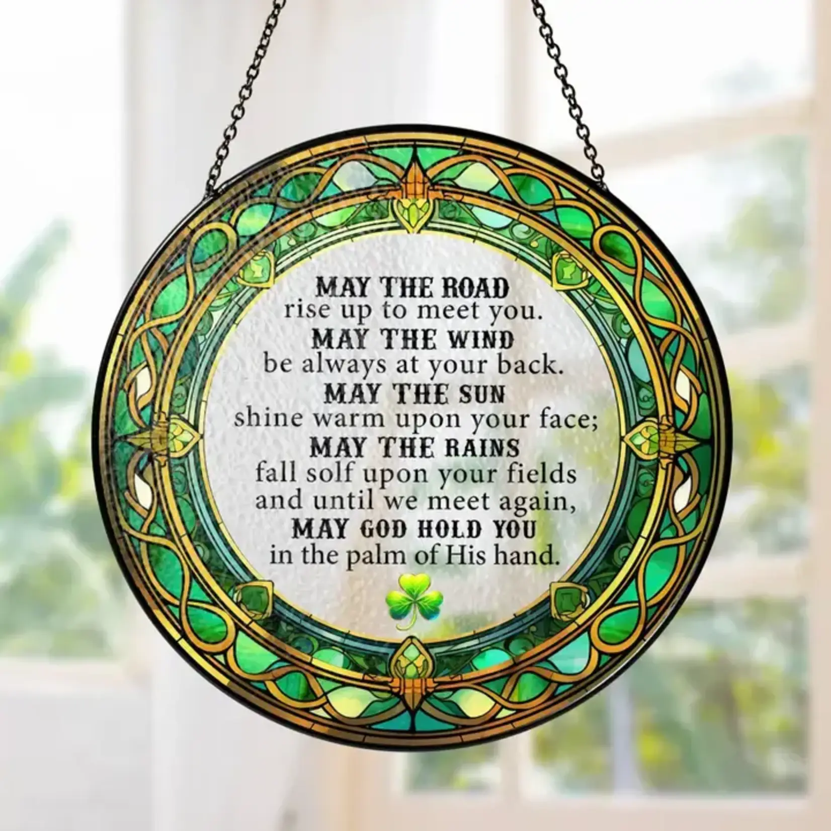 NVC Ecommerce LLC Home: Round Irish Blessing Suncatcher 6"