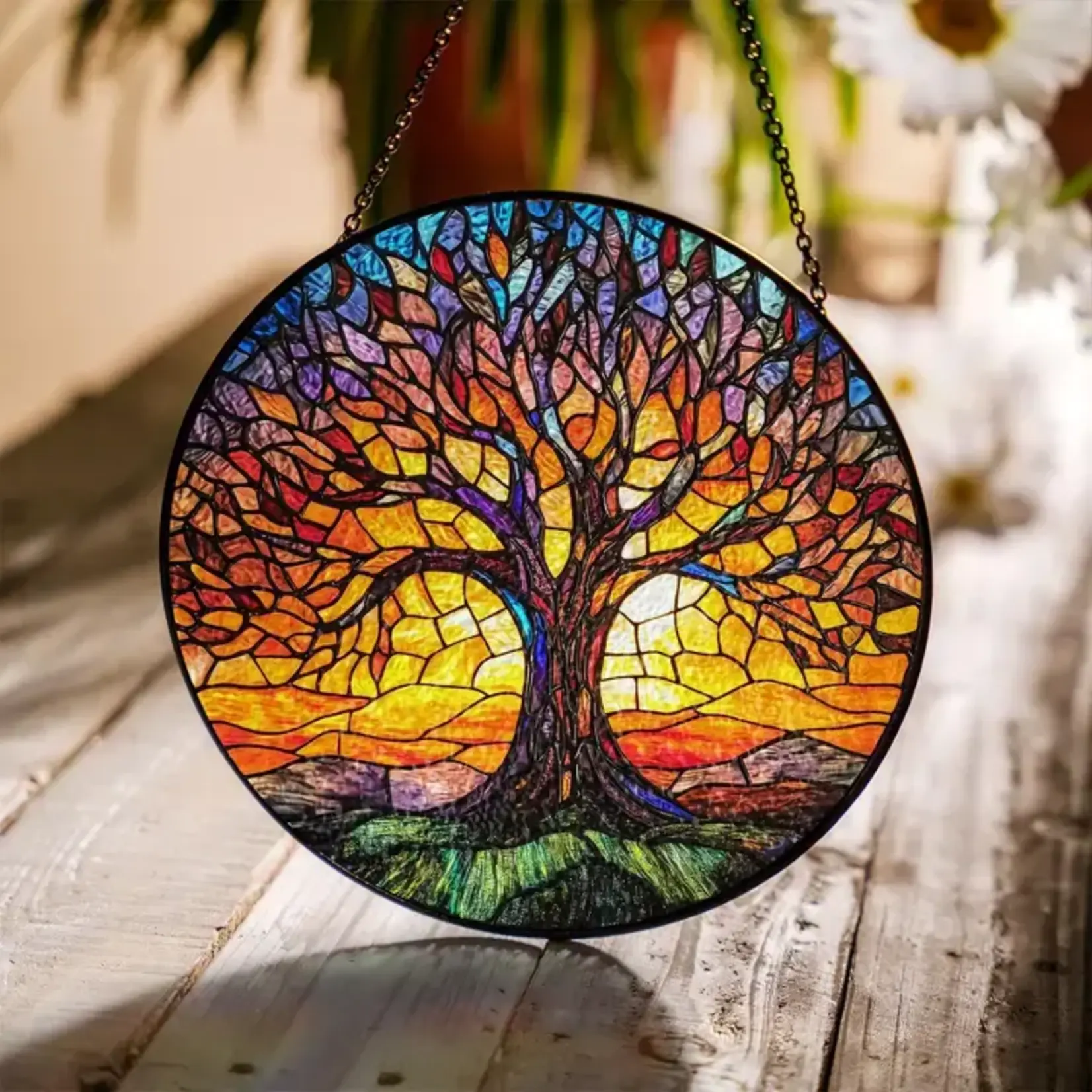 NVC Ecommerce LLC Home: Round Tree of Life Suncatcher 6"