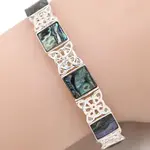 Bracelet: Silver Abalone Celtic Square Stretch