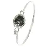 0011 PREMIERE Bracelet: Claddagh Heart Abalone Casting Brass Bangle