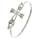 0011 PREMIERE Bracelet: Trinity Knot Cross Casting Brass Bangle