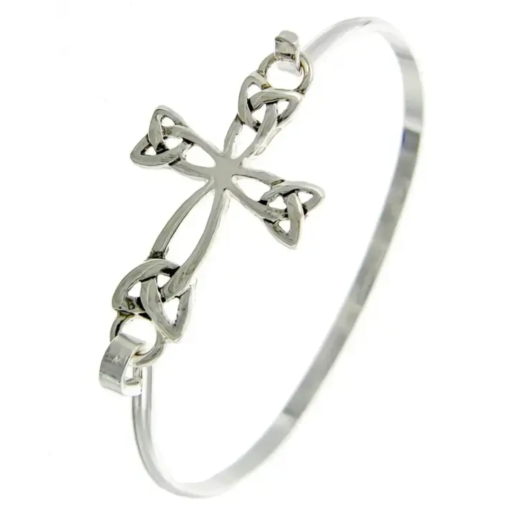 0011 PREMIERE Bracelet: Trinity Knot Cross Casting Brass Bangle