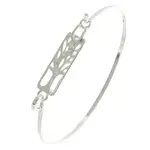 Bracelet: Silver Tree of Life Metal Rectangle Casting Bangle