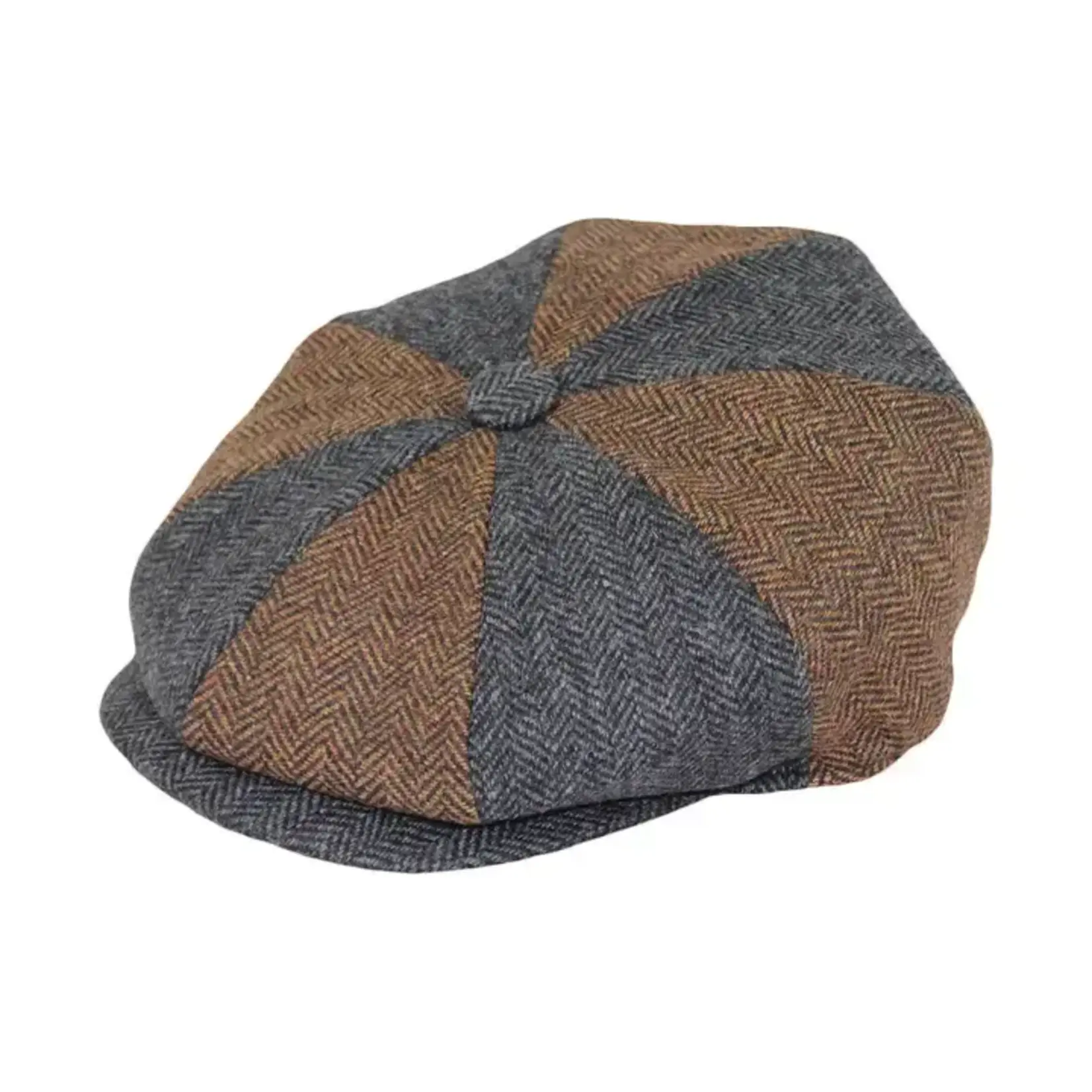 Hat: 8 Panel Brown/Grey