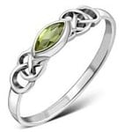 925jewelry.com Ring: SS Marquise Peridot Celtic