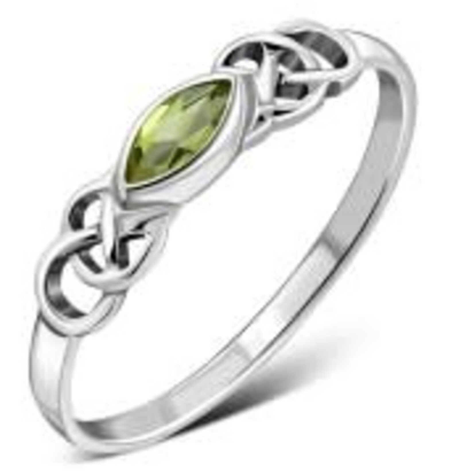 925jewelry.com Ring: SS Marquise Peridot Celtic