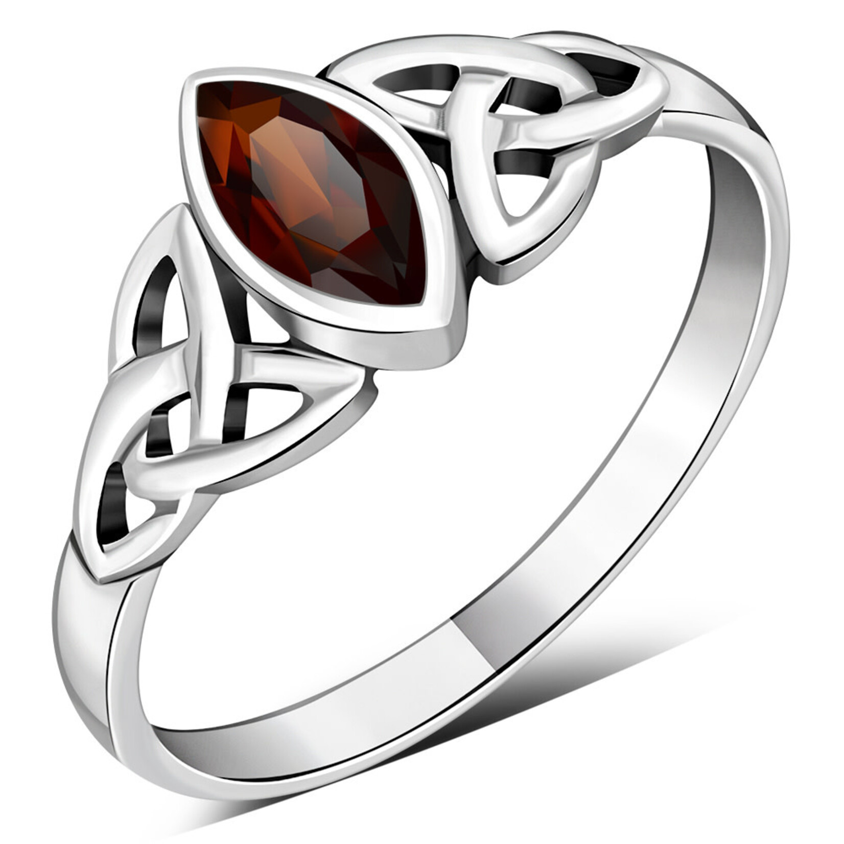 925jewelry.com Ring: SS Trinity Garnet