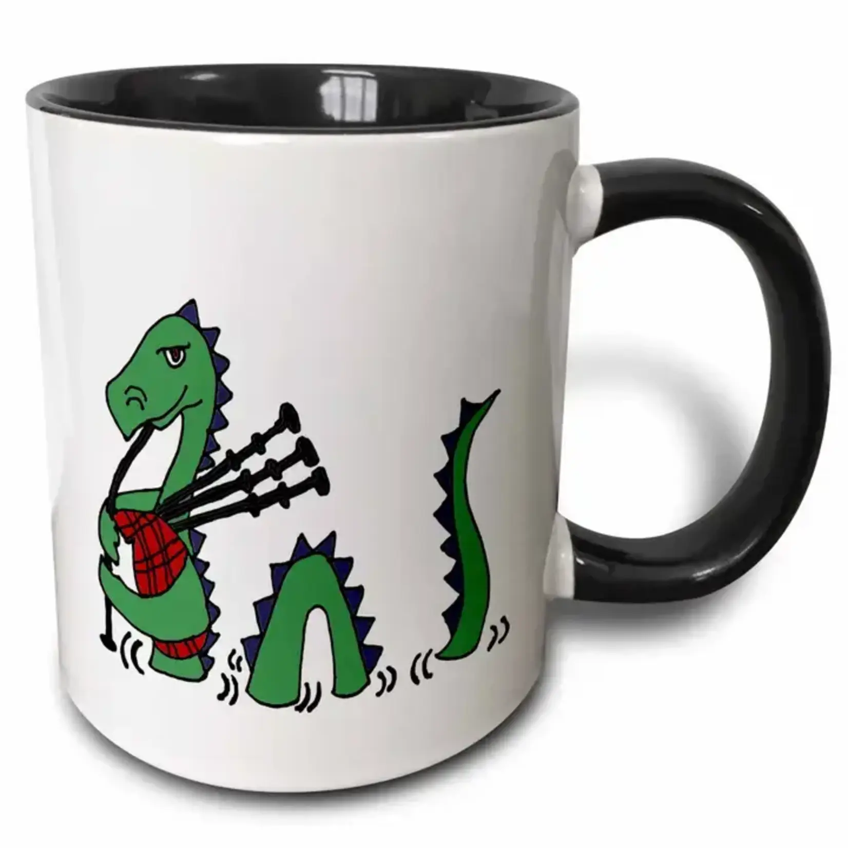 3D Rose Mug: Nessie Playing Bagpipes