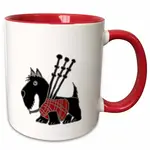 3D Rose Mug: Scottie Playing Bagpipes