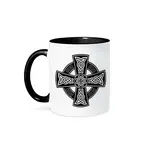 3D Rose Mug: Black and White Celtic Cross