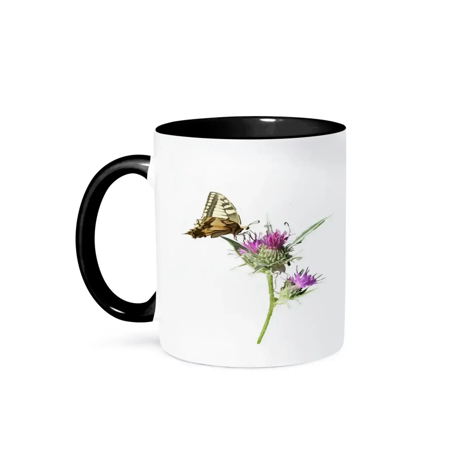 3D Rose Mug: Swallowtail Thistle