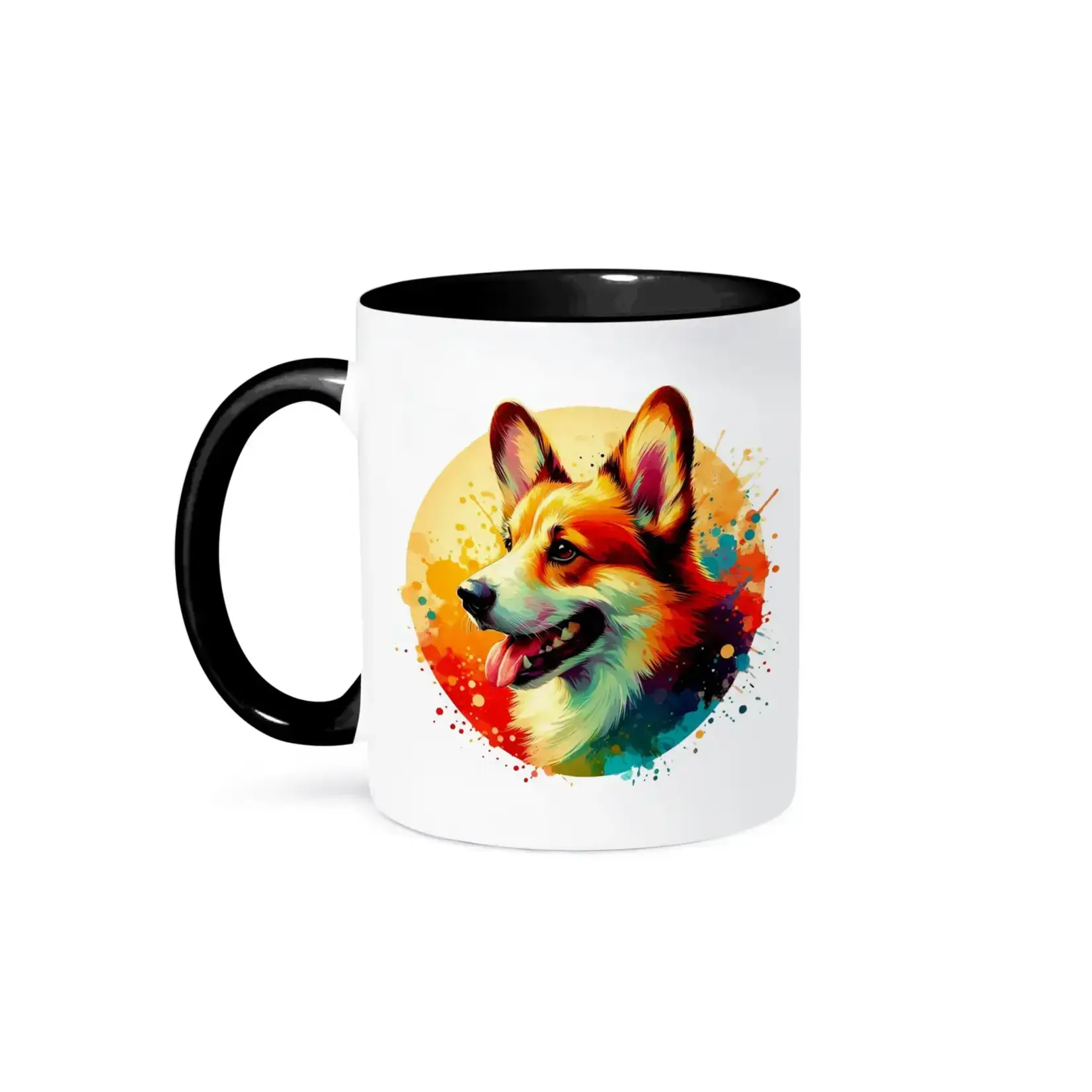 3D Rose Mug: Watercolor Corgi